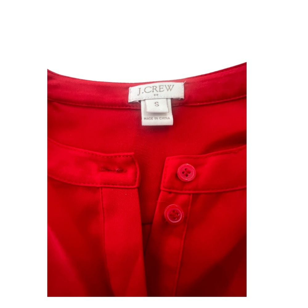 J.Crew Ruby Red Soft Satin Concealed Button Down … - image 3